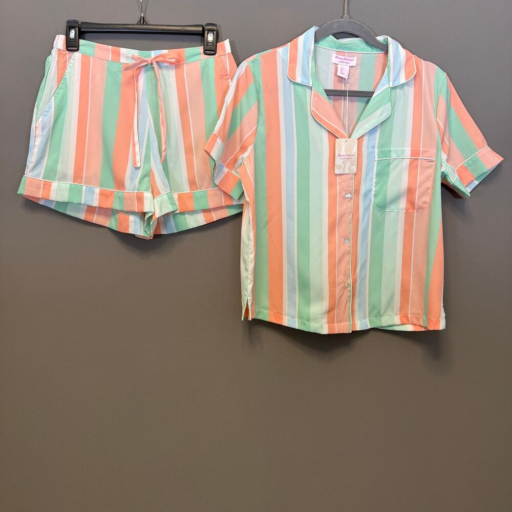 NWT Womens Tommy Bahama pajamas - striped tropical summer 2 piece size S